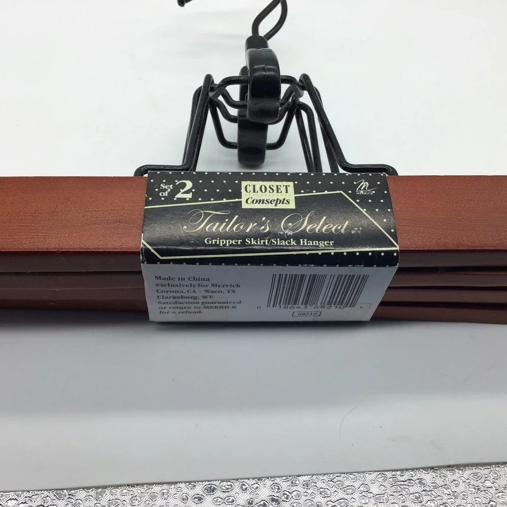 Wood Gripper‎ Skirt Slack Hanger Set Of 2 NOS